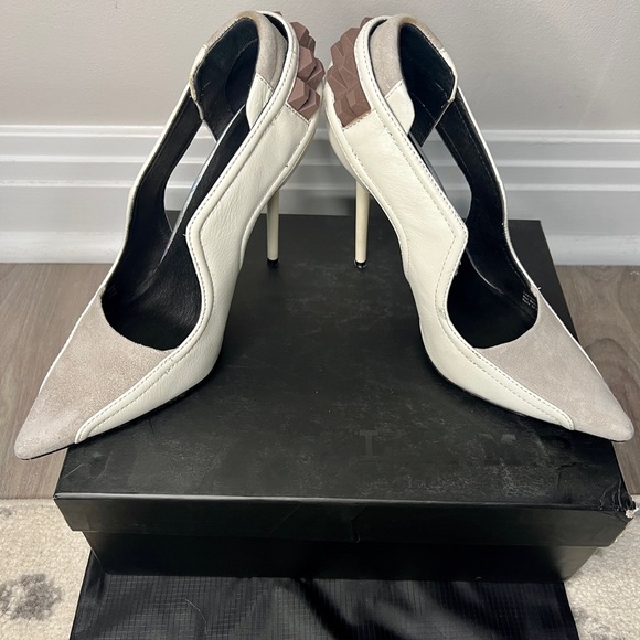 L.A.M.B. Enforcer Enforcee White Grey Heel Pump 7.5M - Picture 7 of 11
